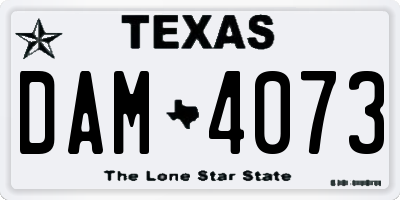 TX license plate DAM4073