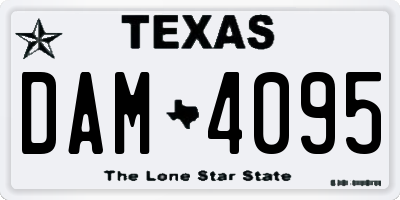 TX license plate DAM4095
