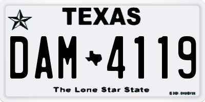 TX license plate DAM4119