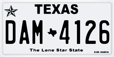 TX license plate DAM4126