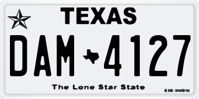 TX license plate DAM4127