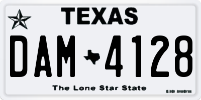 TX license plate DAM4128