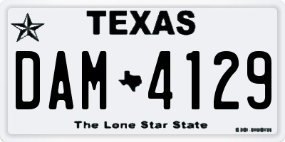 TX license plate DAM4129
