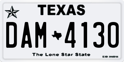 TX license plate DAM4130