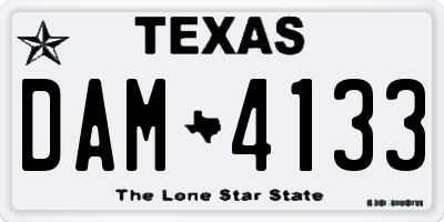 TX license plate DAM4133