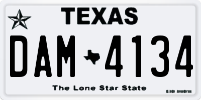 TX license plate DAM4134