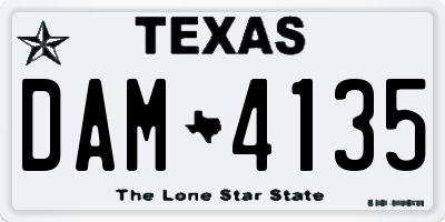 TX license plate DAM4135