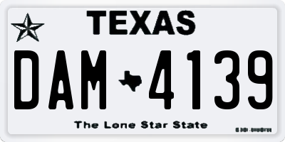 TX license plate DAM4139
