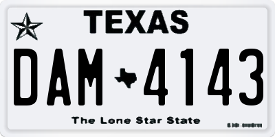 TX license plate DAM4143
