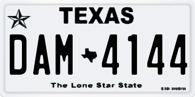 TX license plate DAM4144