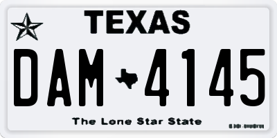TX license plate DAM4145