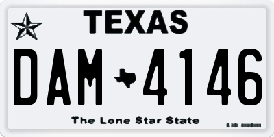TX license plate DAM4146