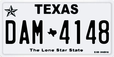 TX license plate DAM4148