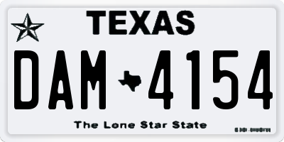 TX license plate DAM4154