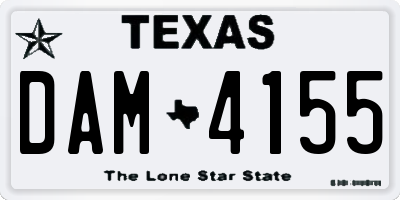 TX license plate DAM4155