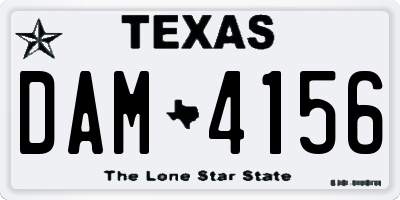 TX license plate DAM4156