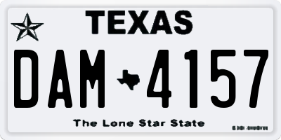 TX license plate DAM4157