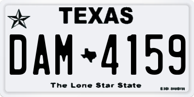 TX license plate DAM4159