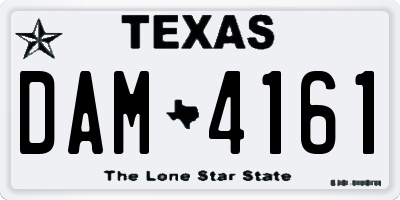 TX license plate DAM4161
