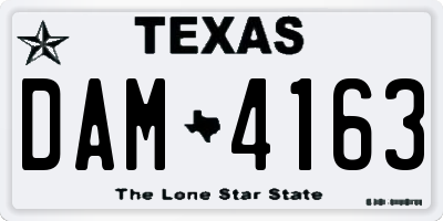 TX license plate DAM4163