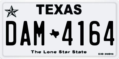 TX license plate DAM4164