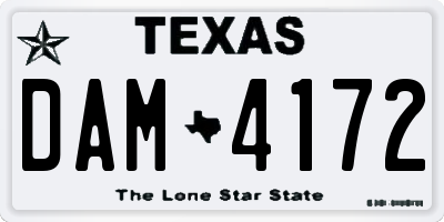TX license plate DAM4172