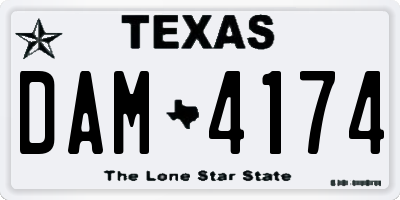 TX license plate DAM4174