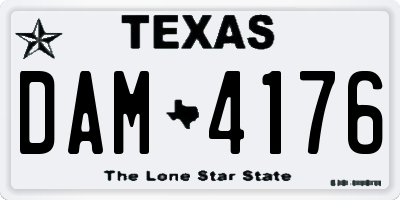 TX license plate DAM4176