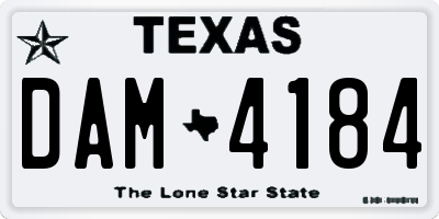 TX license plate DAM4184