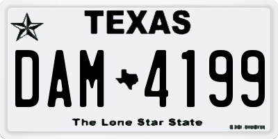 TX license plate DAM4199