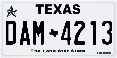 TX license plate DAM4213