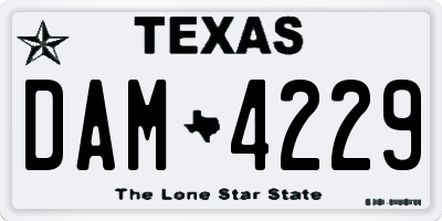 TX license plate DAM4229