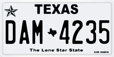 TX license plate DAM4235