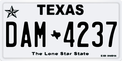 TX license plate DAM4237