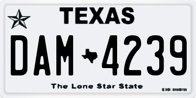 TX license plate DAM4239