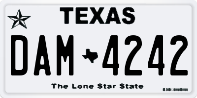 TX license plate DAM4242