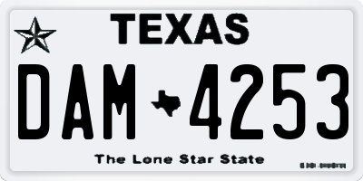 TX license plate DAM4253
