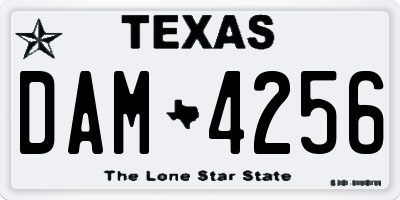 TX license plate DAM4256