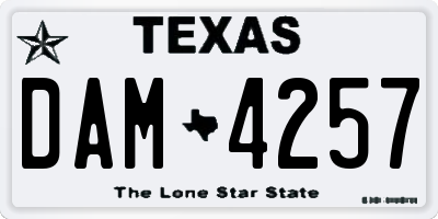 TX license plate DAM4257