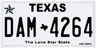 TX license plate DAM4264