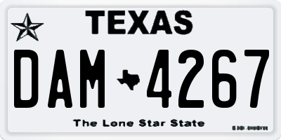 TX license plate DAM4267