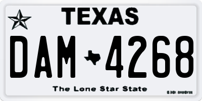 TX license plate DAM4268
