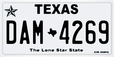 TX license plate DAM4269