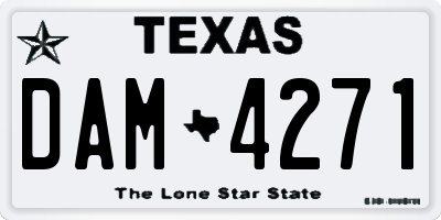 TX license plate DAM4271