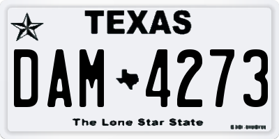 TX license plate DAM4273