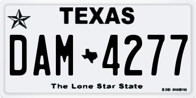 TX license plate DAM4277