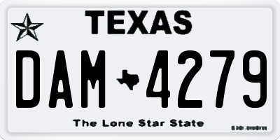 TX license plate DAM4279