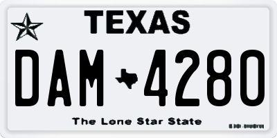 TX license plate DAM4280