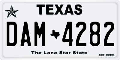 TX license plate DAM4282