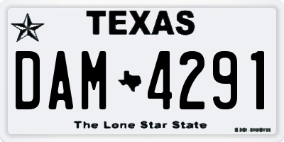 TX license plate DAM4291